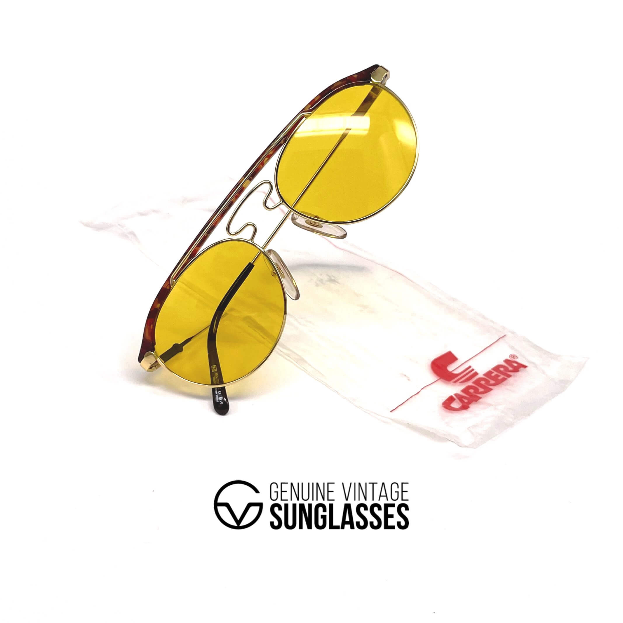 Vintage CARRERA 5119 by BOSS yellow kalichrome designer sunglasses