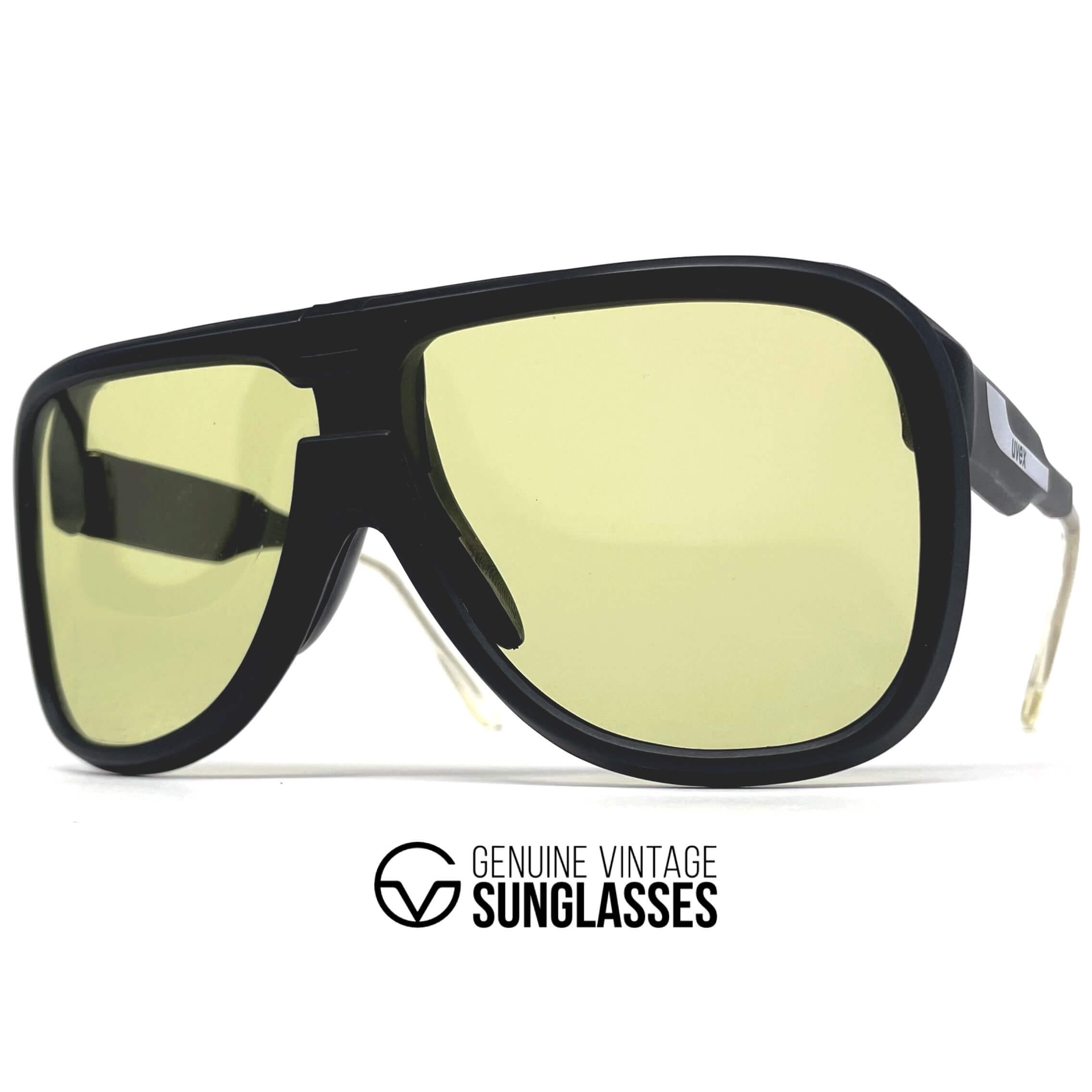 Vintage UVEX X Chef de File shield clip hinge sports sunglasses