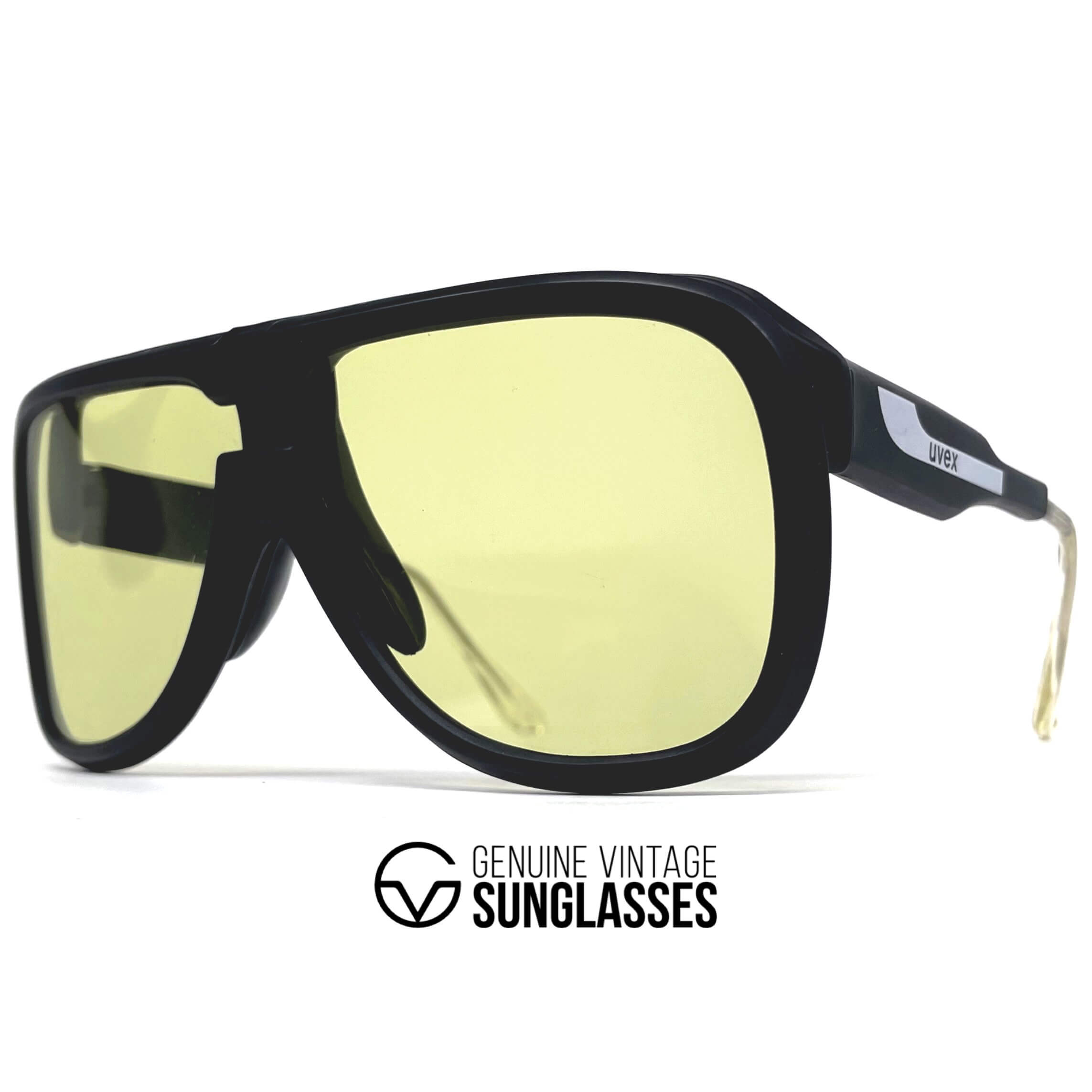 Vintage UVEX X Chef de File shield clip hinge sports sunglasses