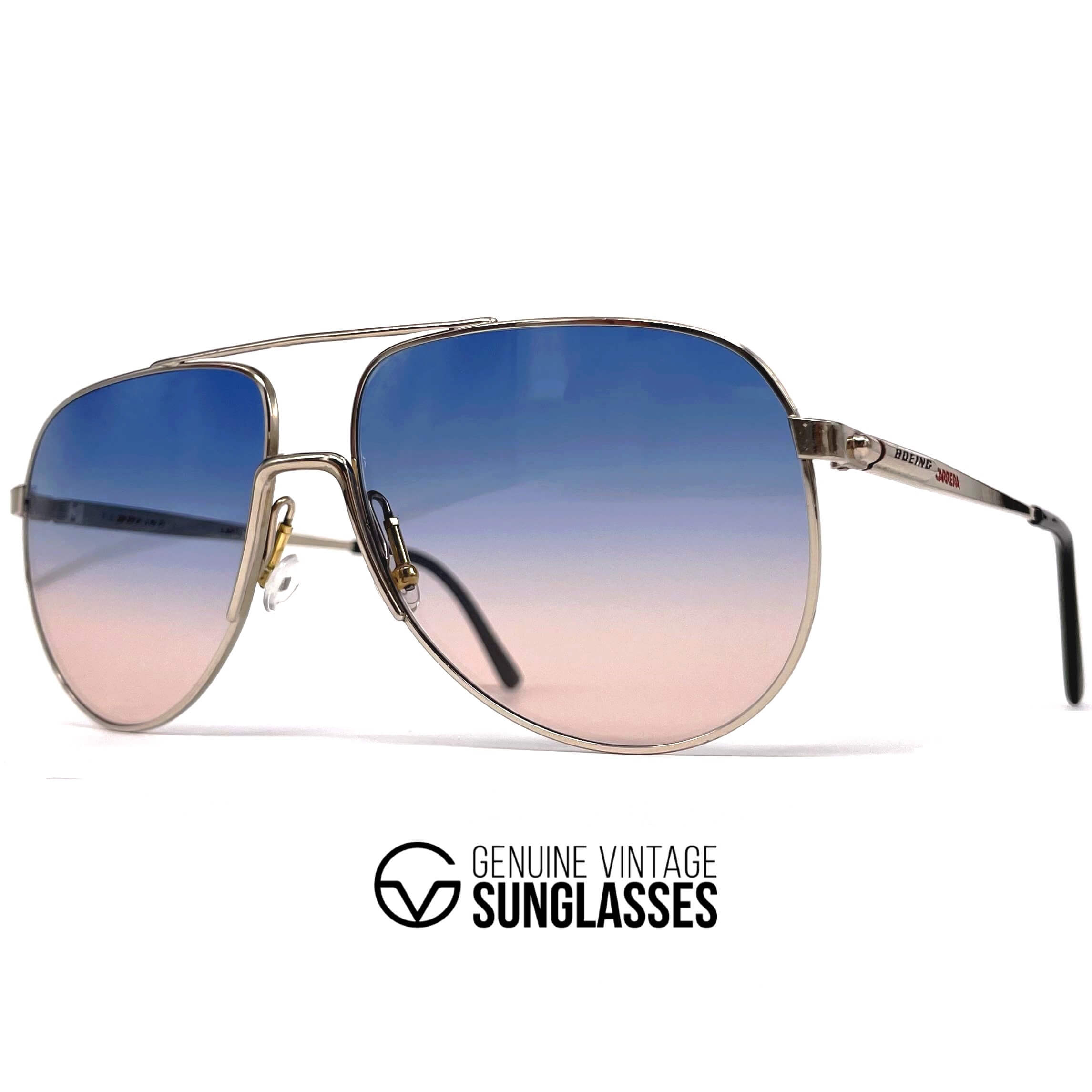 Vintage BOEING by CARRERA 5730 rare gold aviator sunglasses