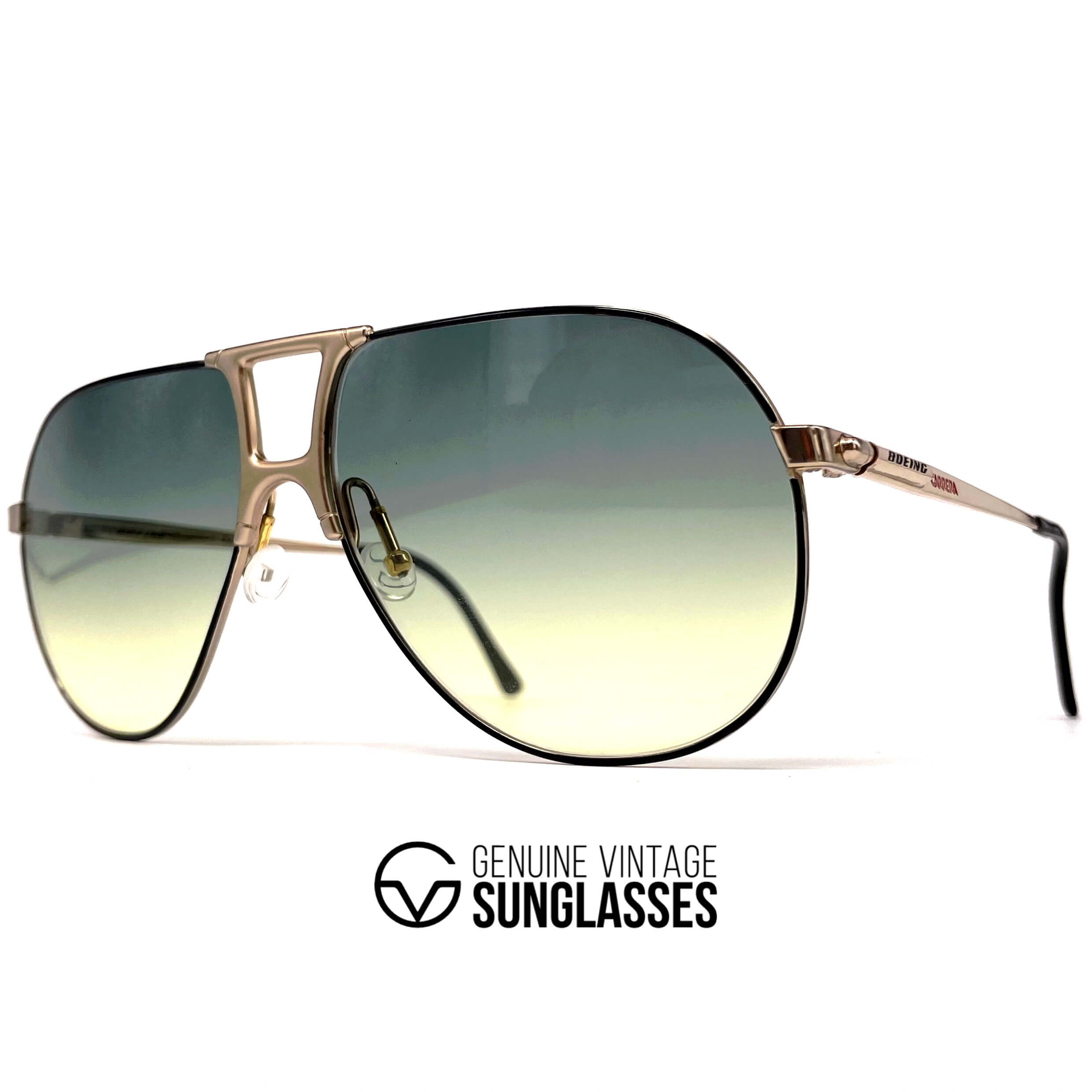 Vintage BOEING by CARRERA 5731 gold aviator sunglasses