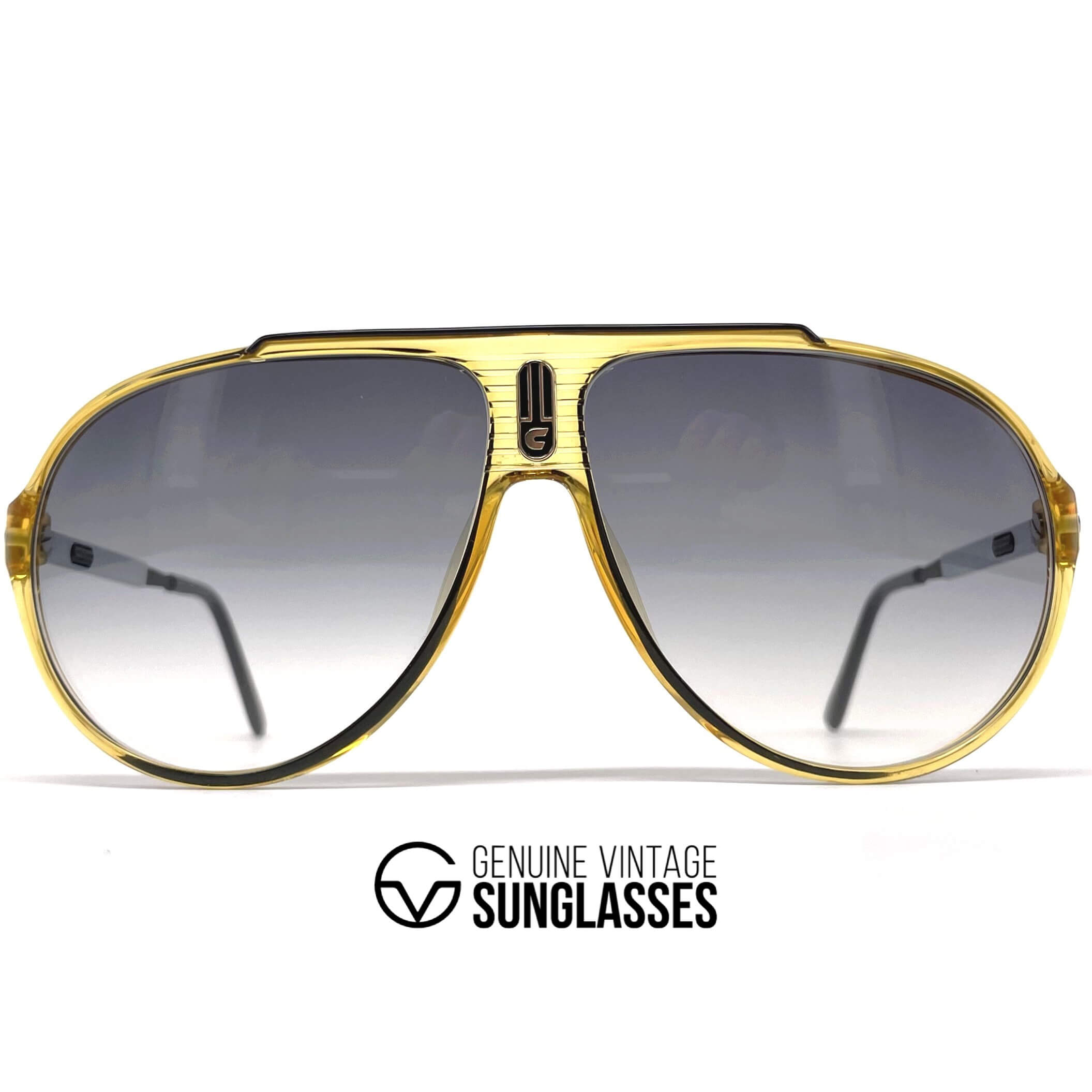Vintage CARRERA 5315 VARIO yellow crystal aviator sunglasses