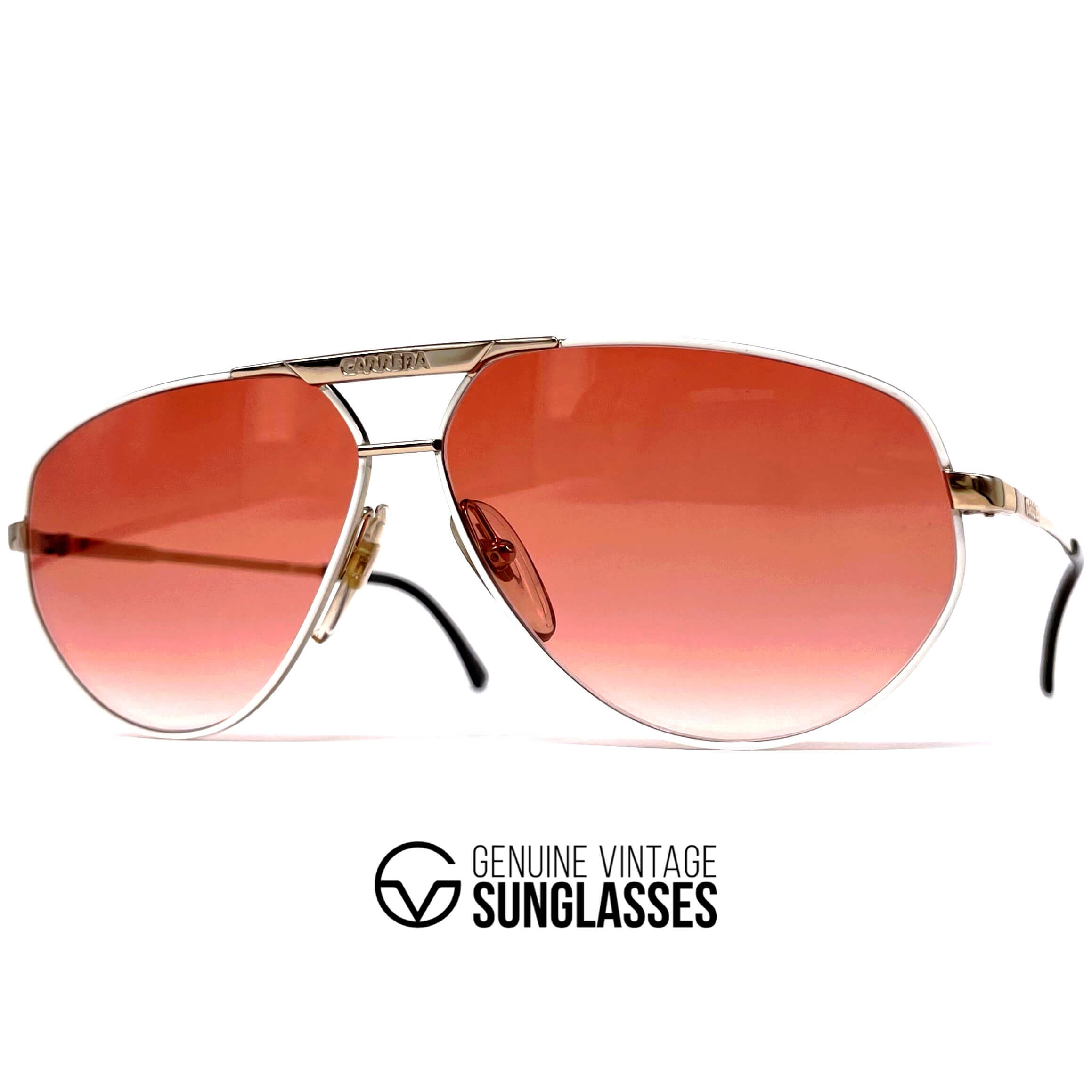 Vintage CARRERA 5322 gold red aviator sunglasses