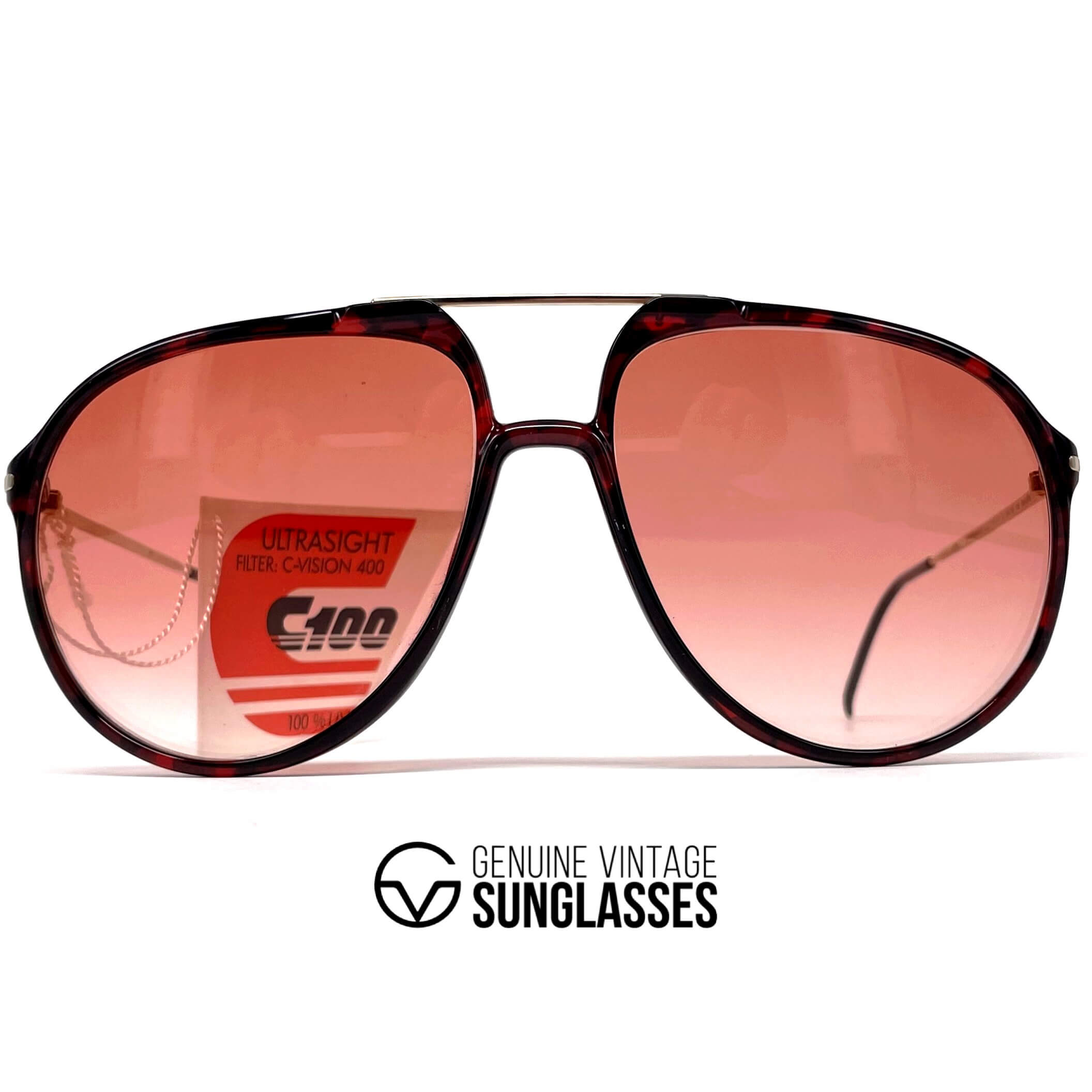 Vintage CARRERA 5327 red havana XL designer sunglasses