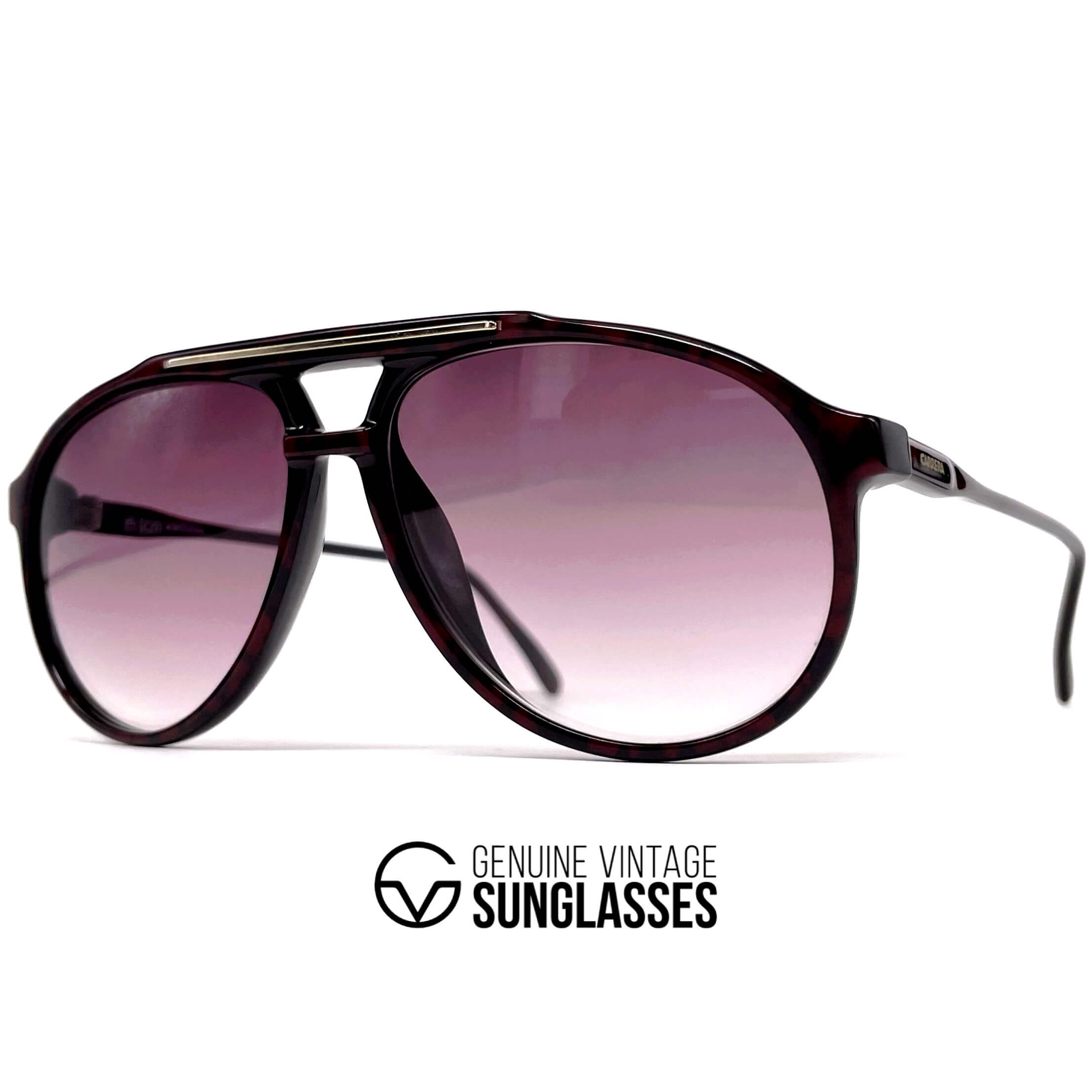 Vintage CARRERA 5345 black aviator designer sunglasses