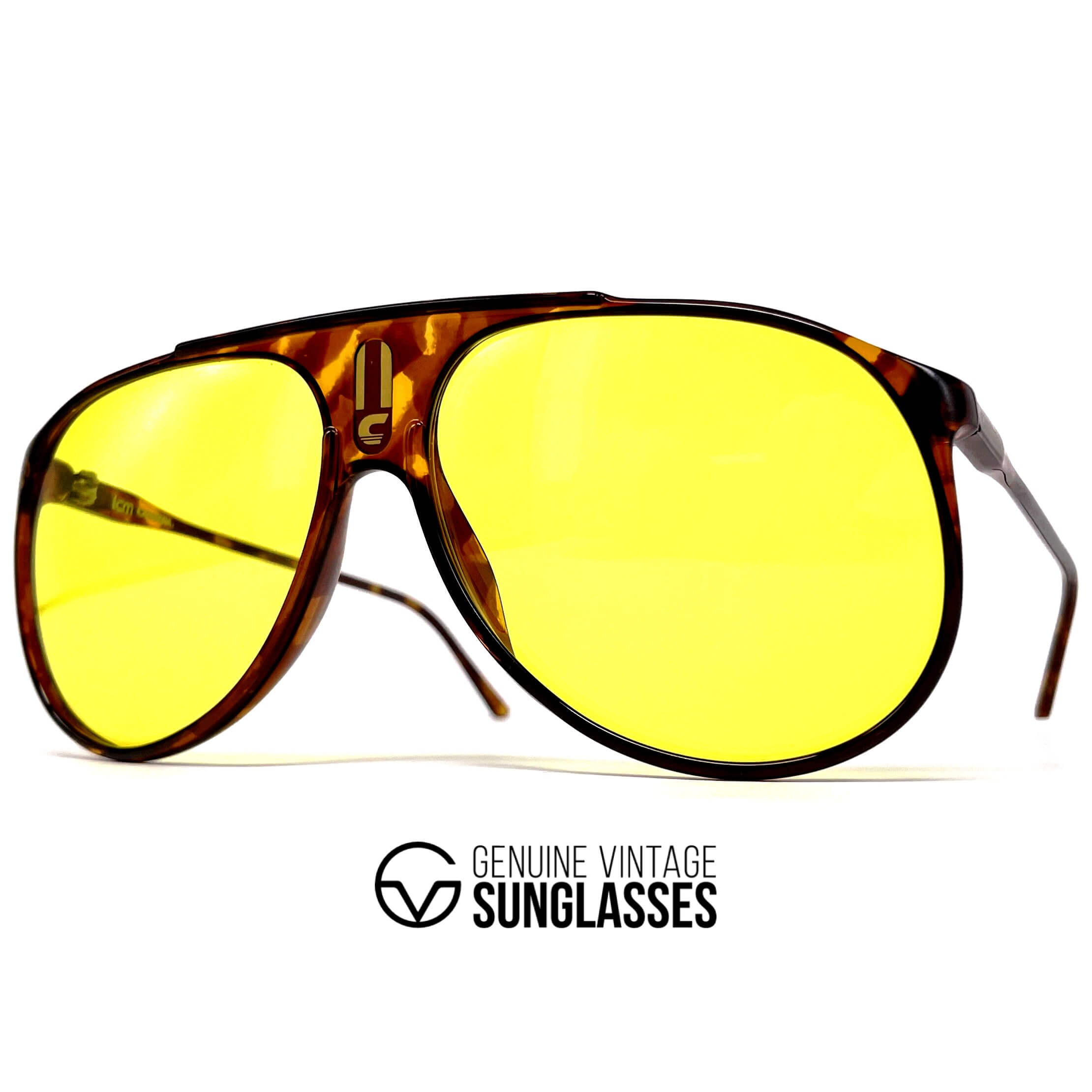 Vintage CARRERA 5424E kalichrome yellow aviator sunglasses