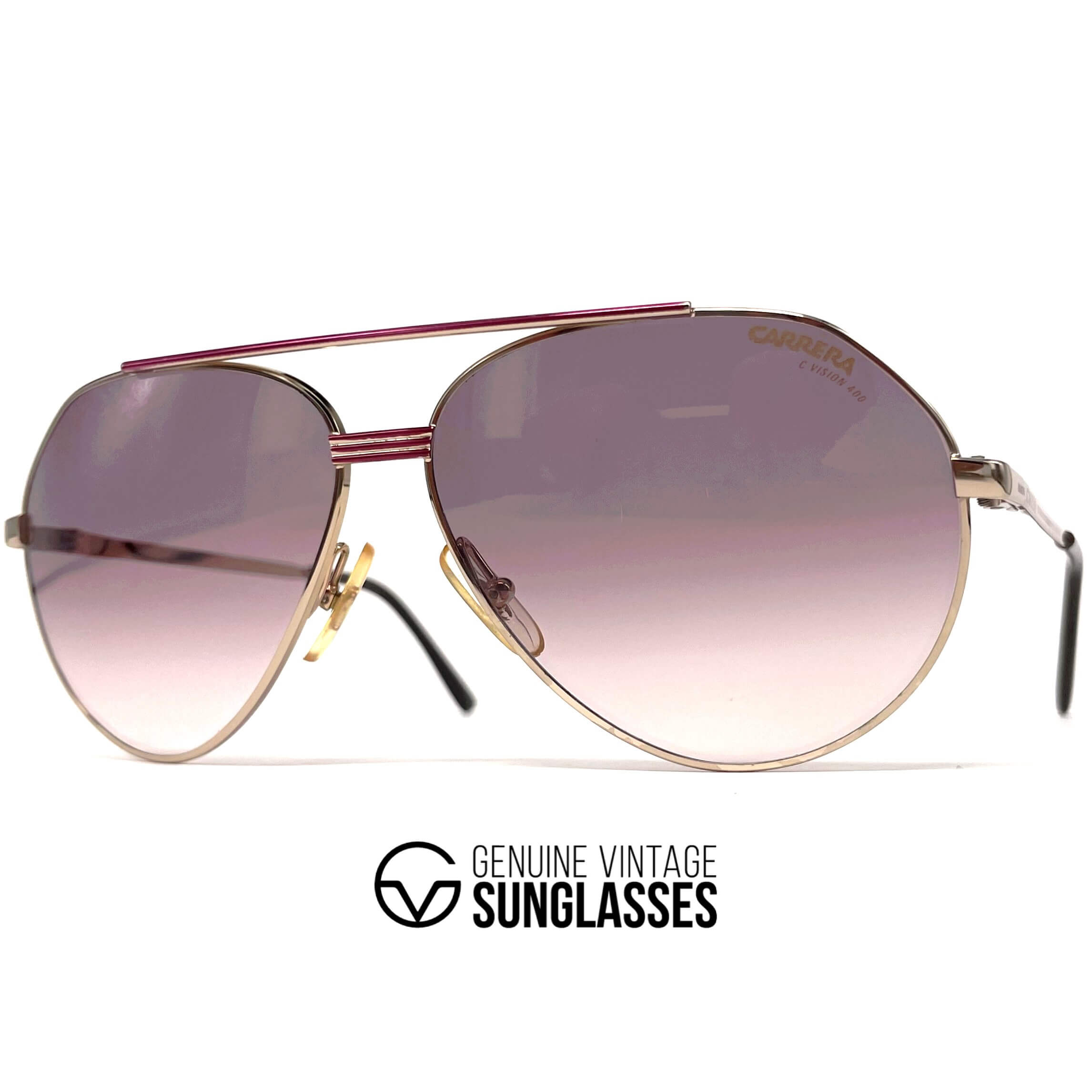 Vintage CARRERA 5439 gold aviator designer sunglasses