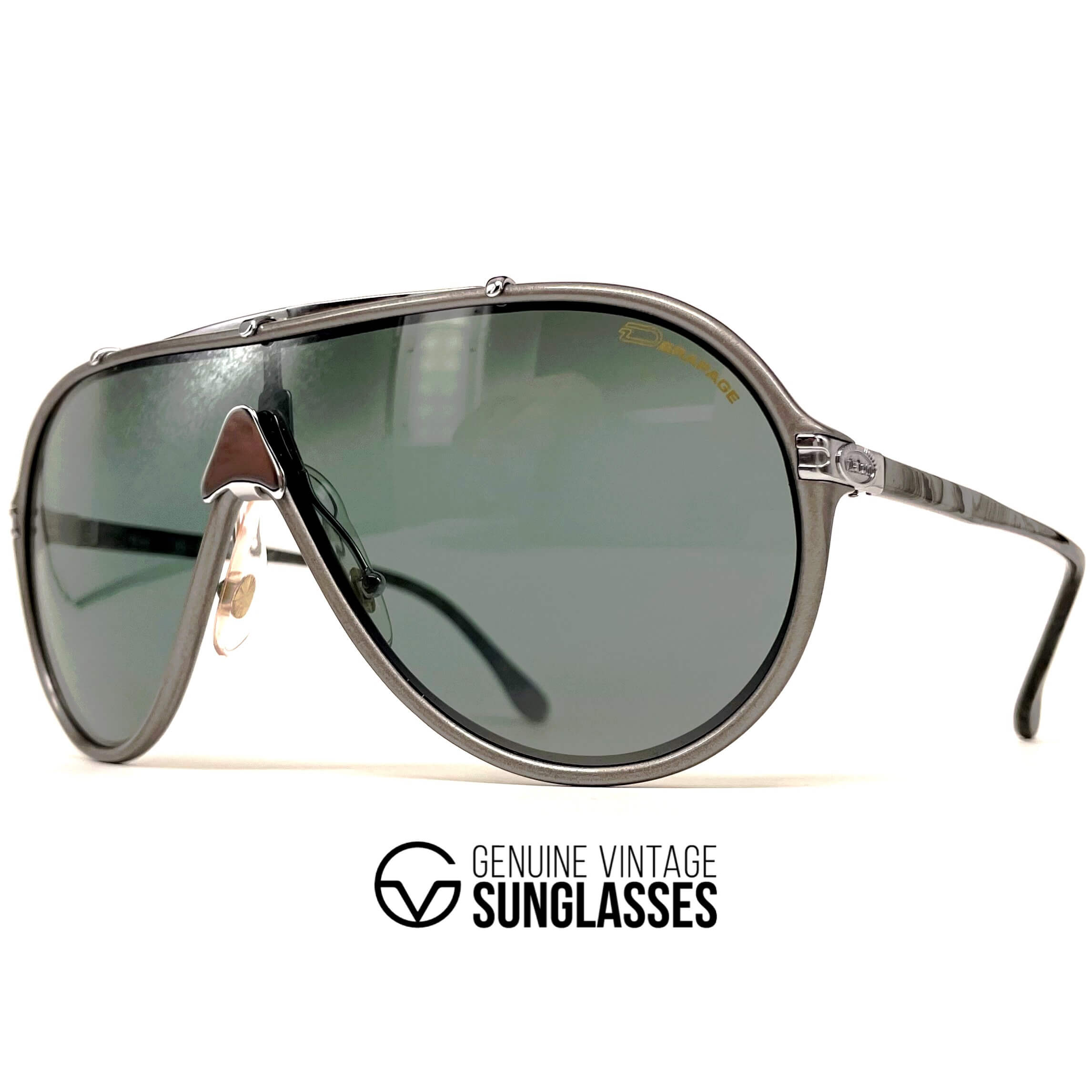 Vintage DÉRAPAGE 66 Vitaloni Racing silver wrap sunglasses