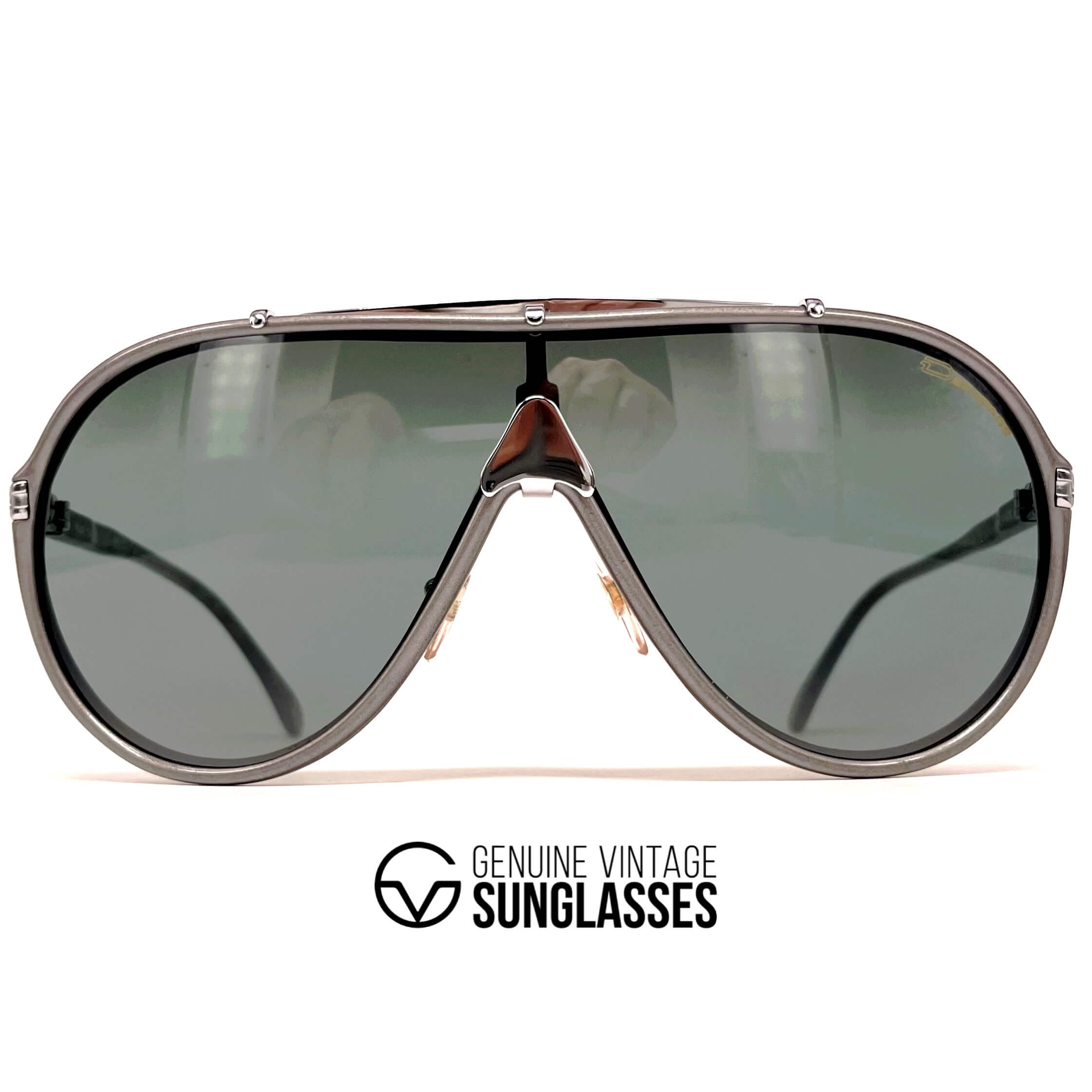 Vintage DÉRAPAGE 66 Vitaloni Racing silver wrap sunglasses