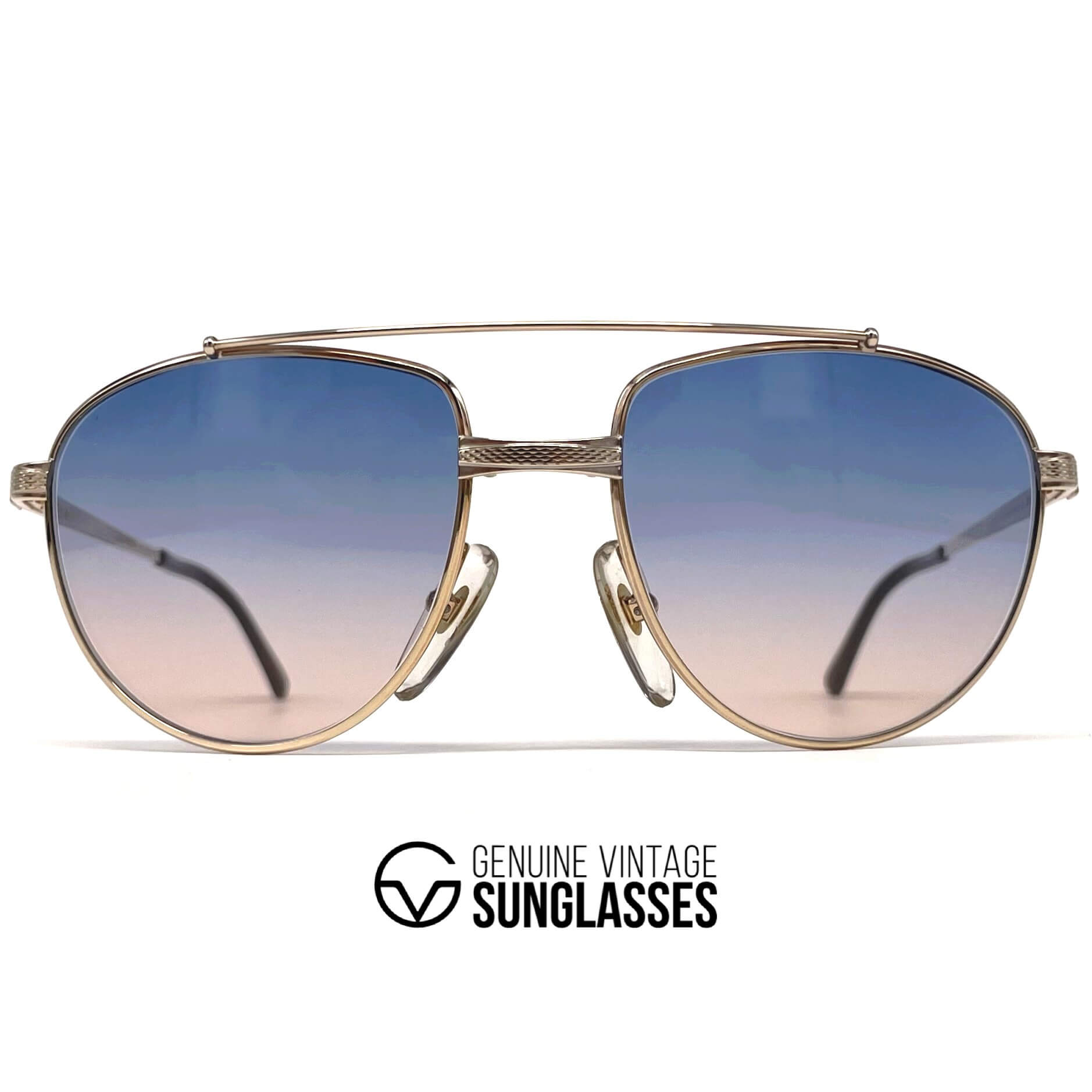 Vintage DUNHILL 6158 gold plated rhodanized aviator sunglasses