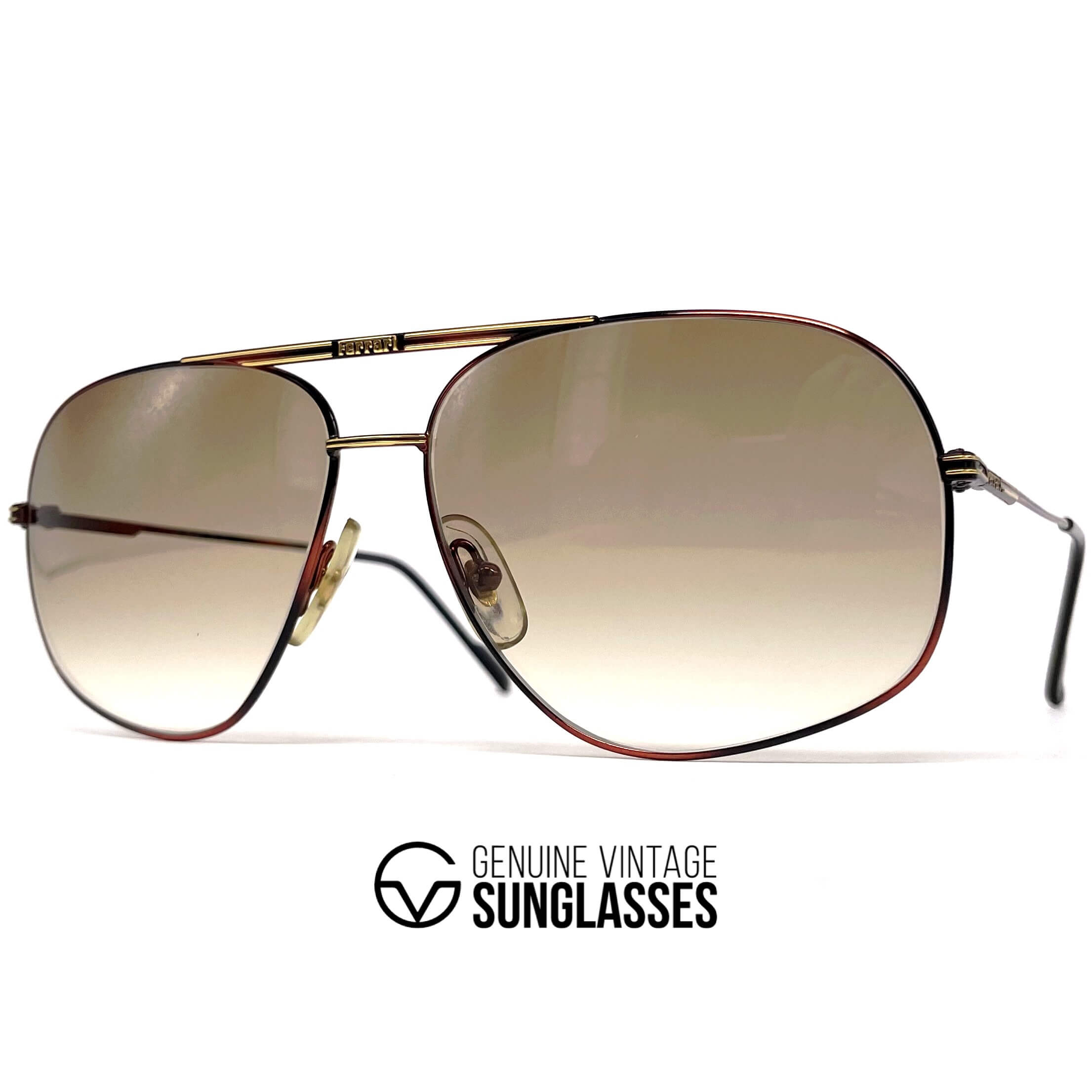 Vintage FERRARI F41 aviator black gold sunglasses