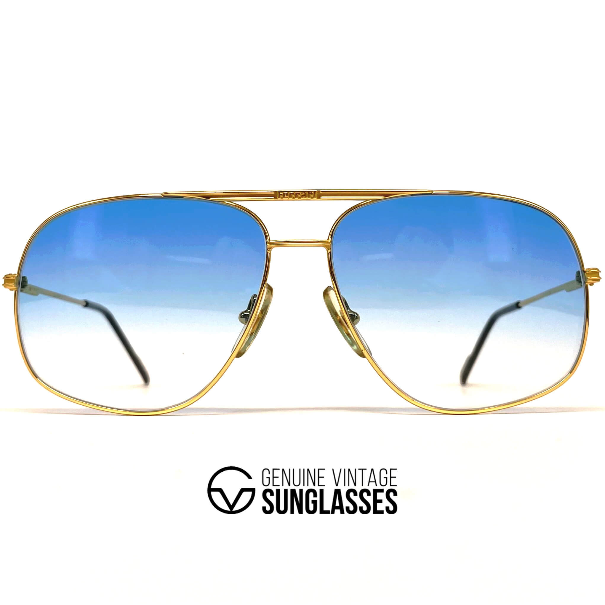 Vintage FERRARI F41 gold blue aviator sunglasses