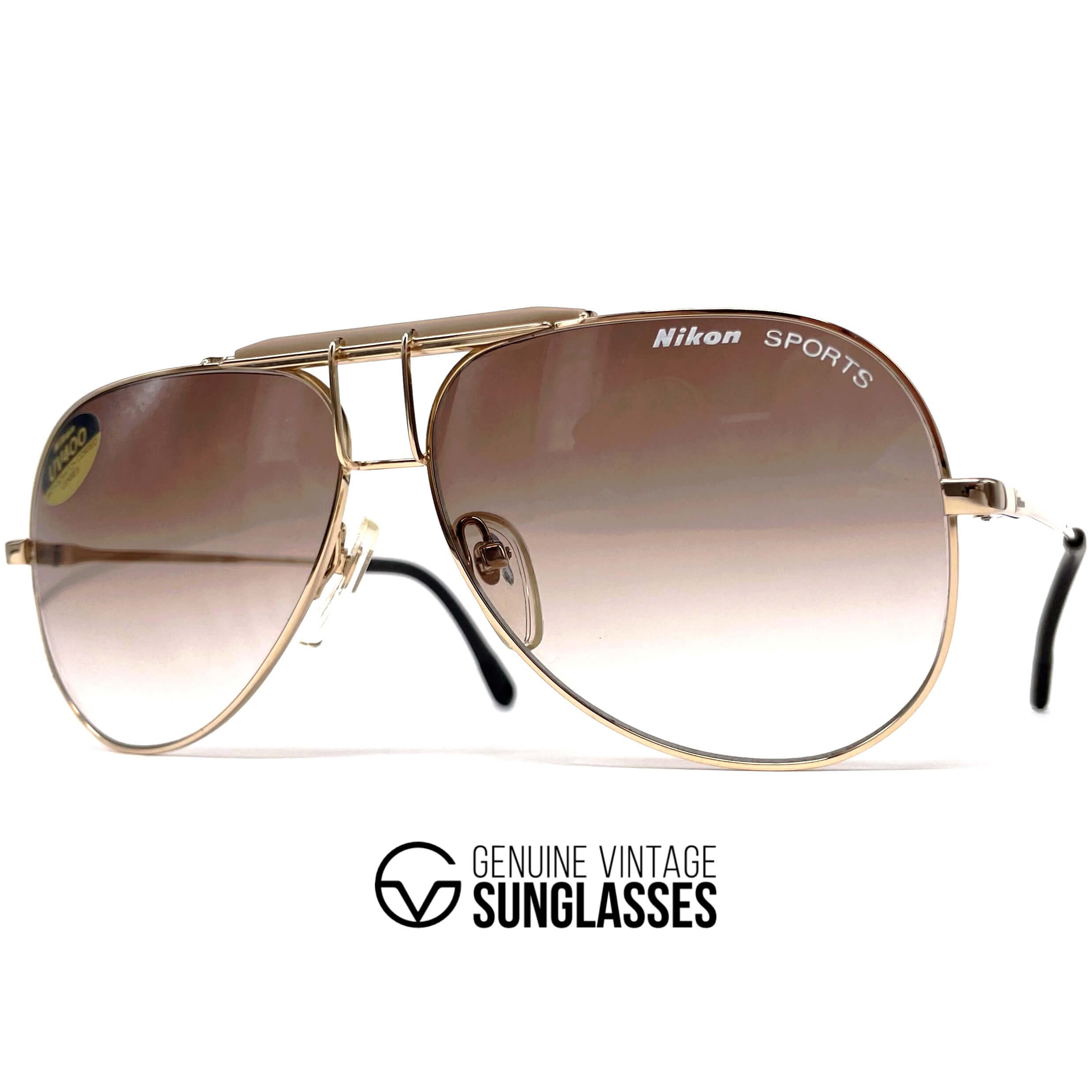 Vintage NIKON SP 4570 rare gold aviator sunglasses