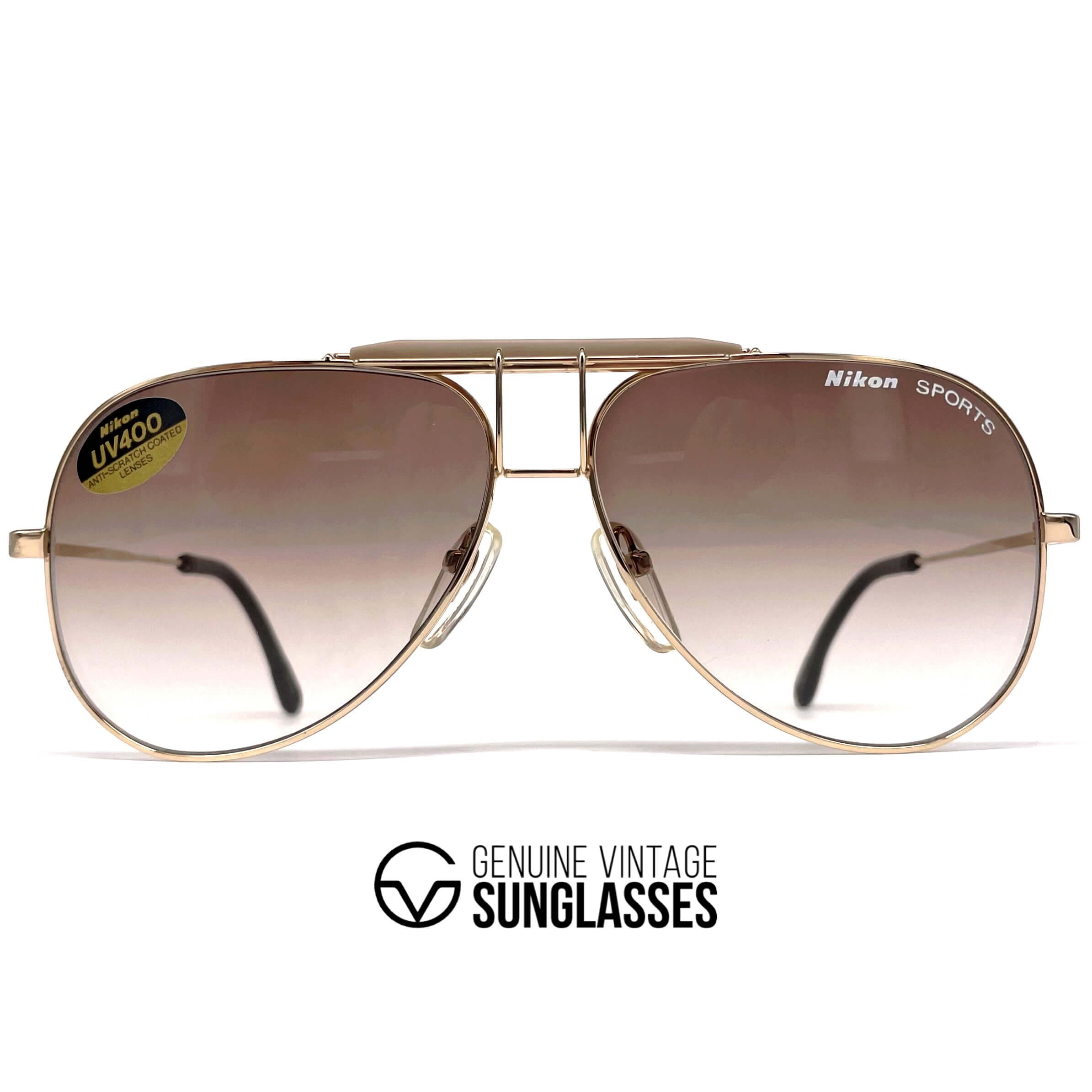 Vintage NIKON SP 4570 rare gold aviator sunglasses