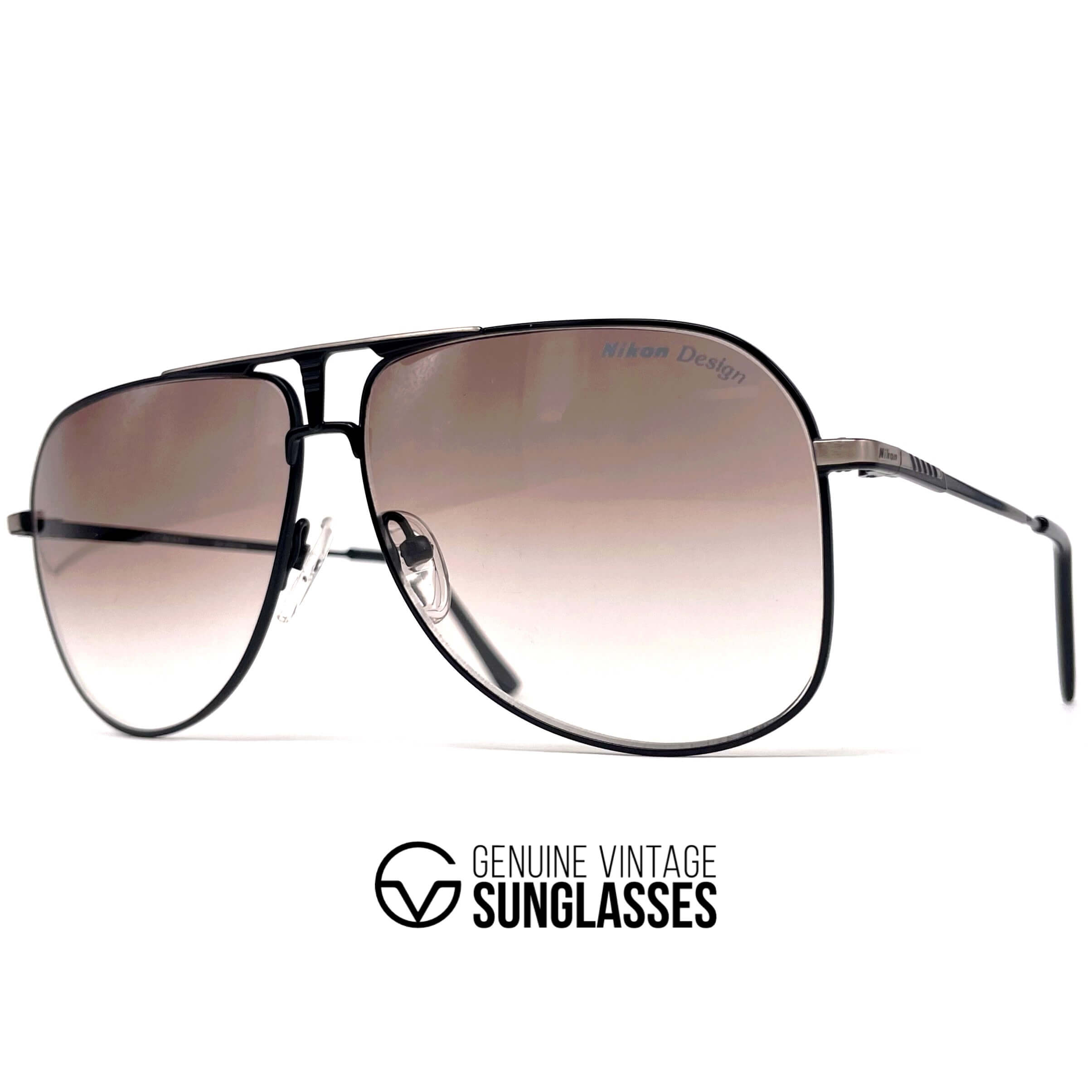 Vintage NIKON NK 4901 SE rare black aviator sunglasses