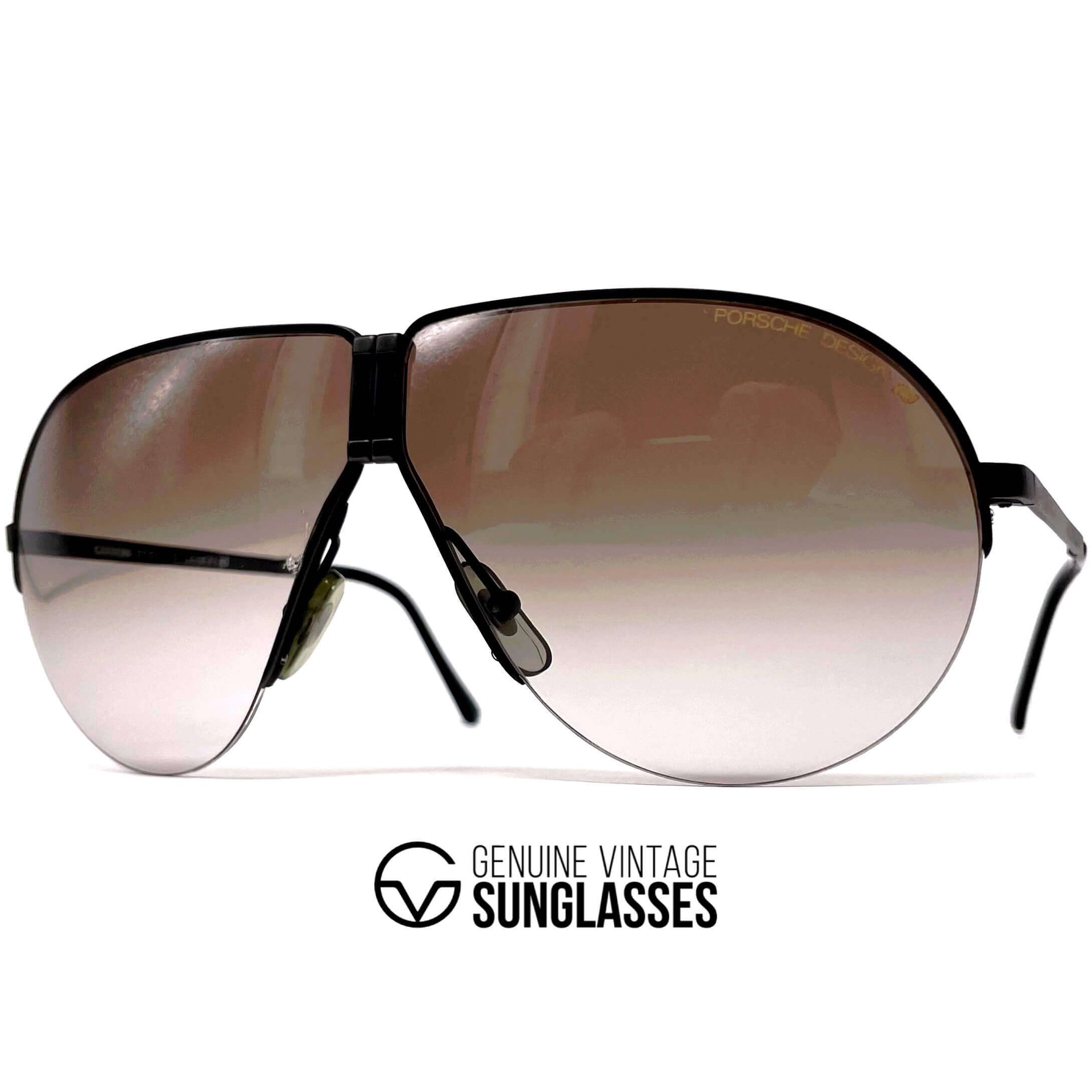 Vintage PORSCHE DESIGN by CARRERA 5628 black folding sunglasses