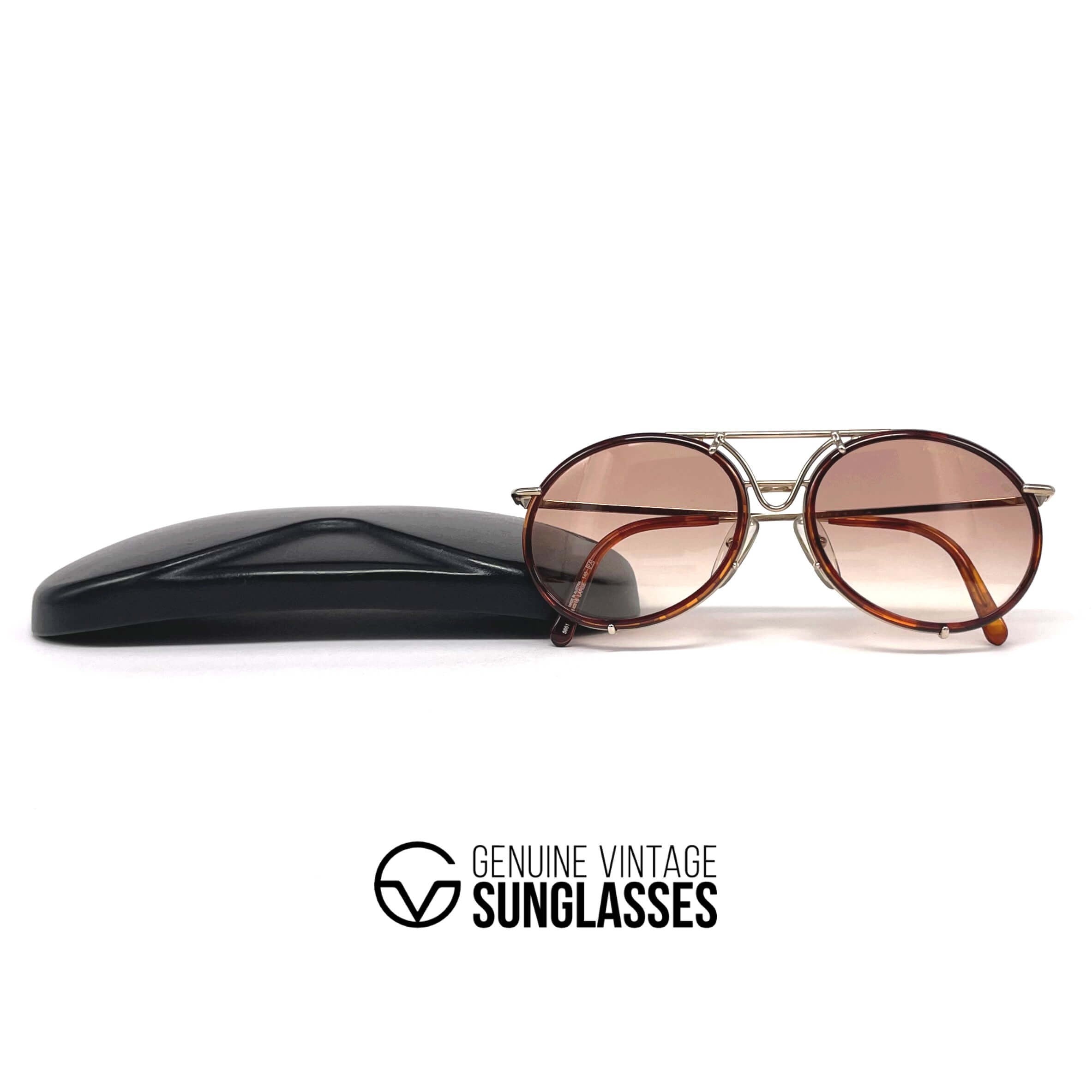 Vintage PORSCHE DESIGN by CARRERA 5661 gold rimless sunglasses