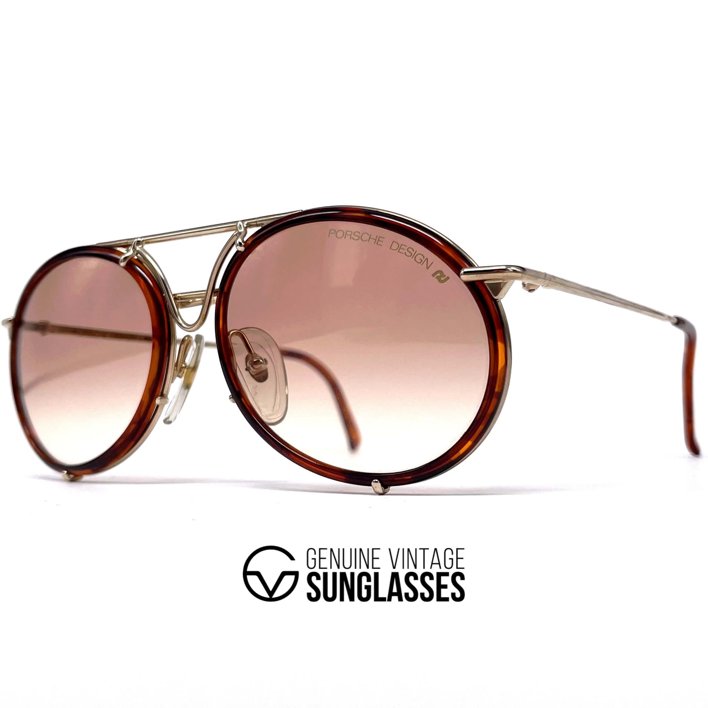 Vintage PORSCHE DESIGN by CARRERA 5661 gold rimless sunglasses