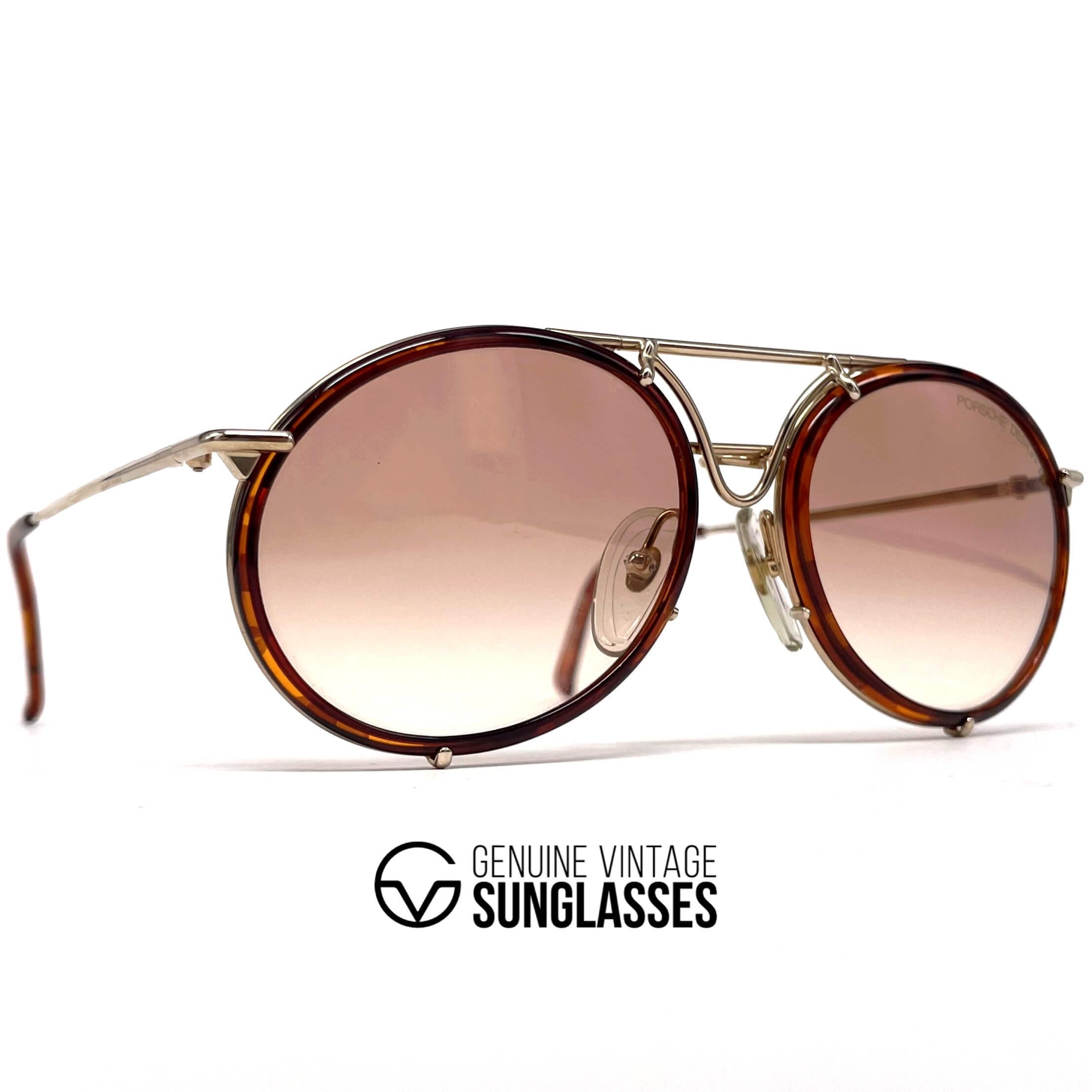 Vintage PORSCHE DESIGN by CARRERA 5661 gold rimless sunglasses