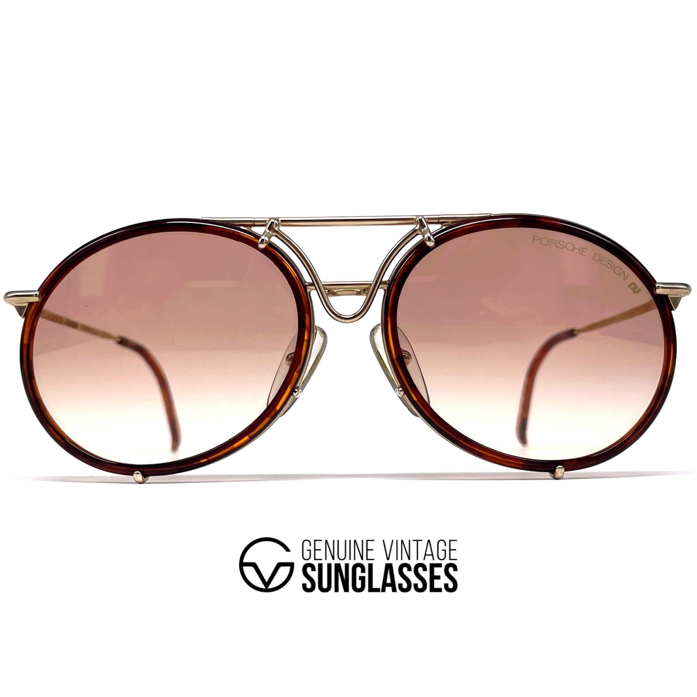 Vintage PORSCHE DESIGN by CARRERA 5661 gold rimless sunglasses