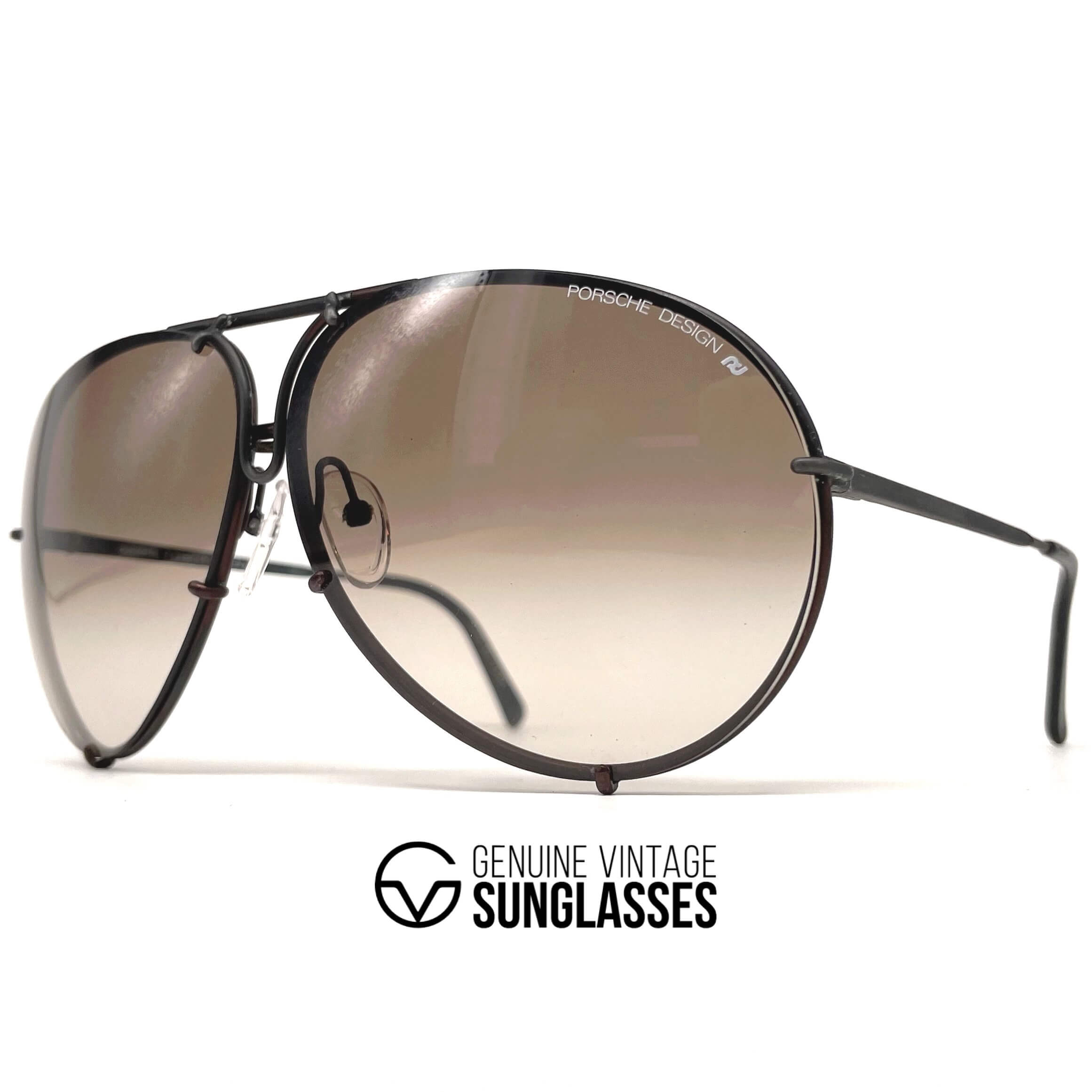 Vintage PORSCHE DESIGN by CARRERA 5621 black aviator sunglasses