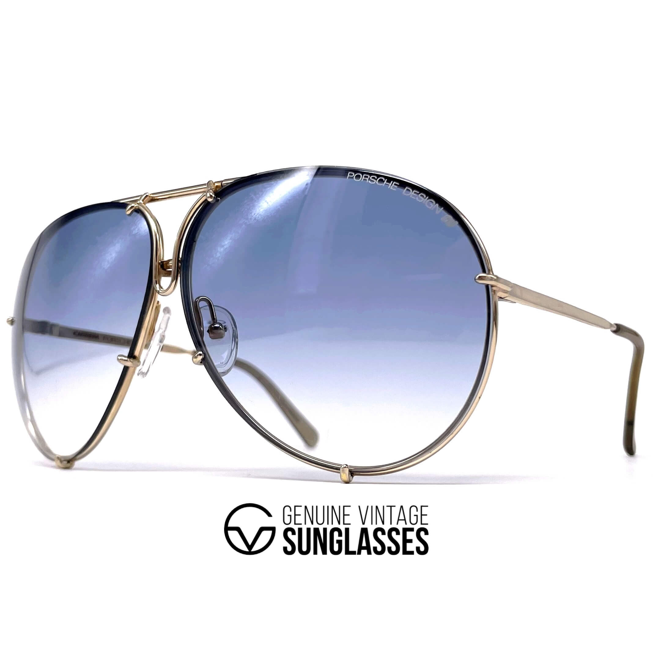 Vintage PORSCHE DESIGN by CARRERA 5623 gold blue celebrity sunglasses