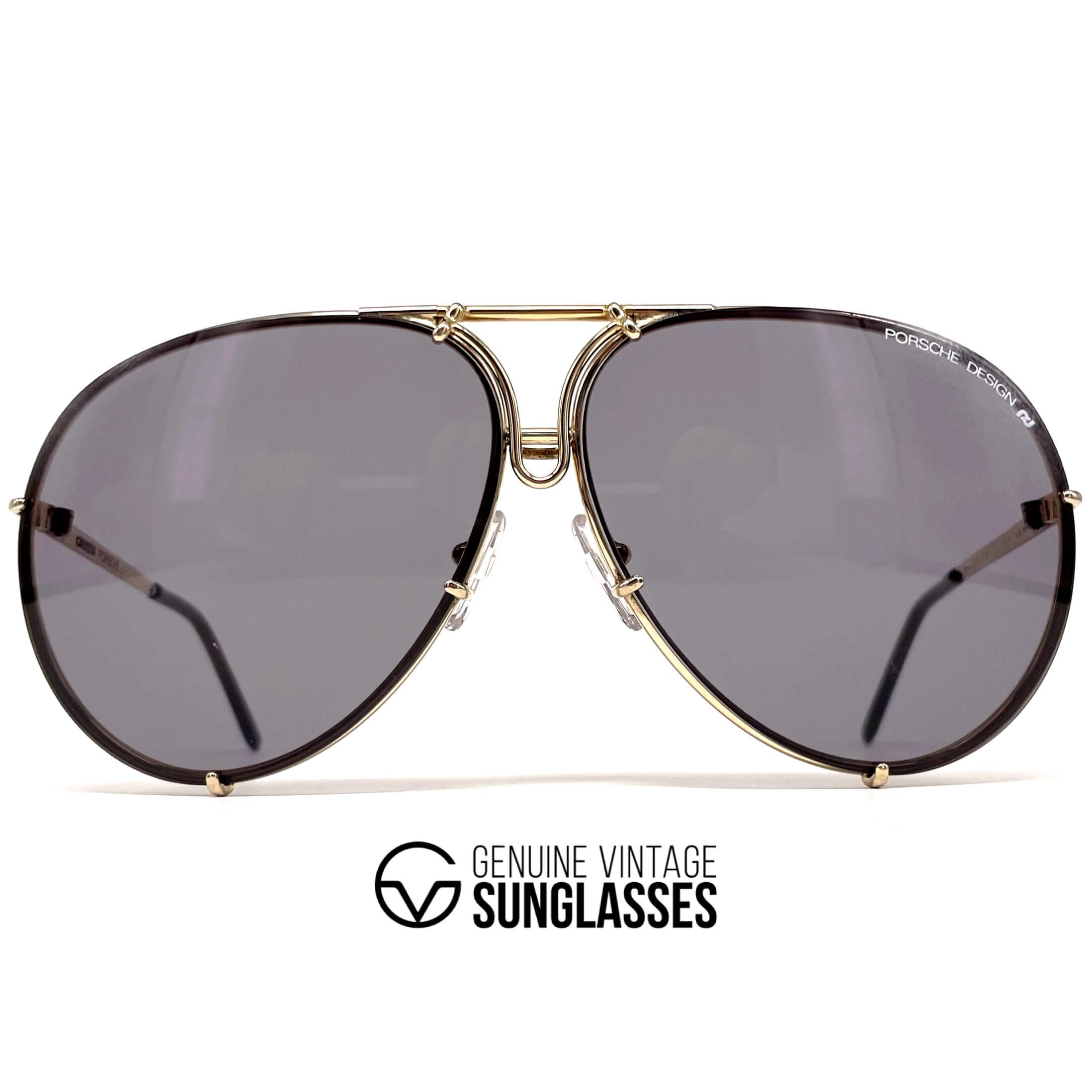 Vintage PORSCHE DESIGN by CARRERA 5623 gold & grey sunglasses