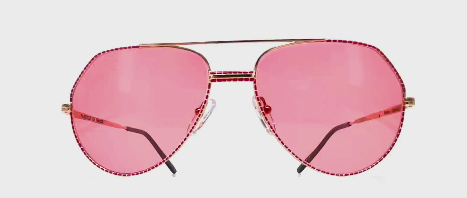 Vintage RENEE CHANTAL 023y gold designer aviator sunglasses
