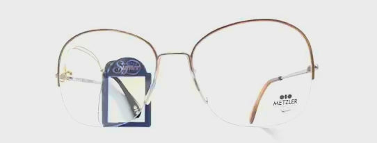 Vintage METZLER 7216 Signee gold rimless glasses frames