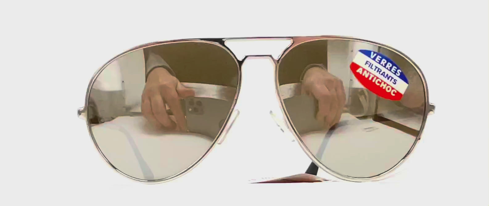 Vintage VUARNET POUILLOUX 303 mineral mirrored lenses aviator sunglasses