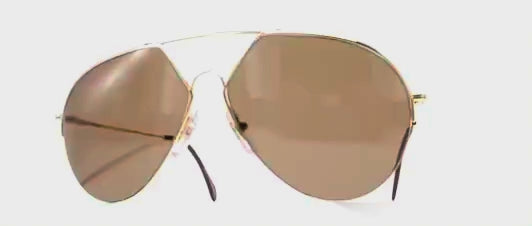 Vintage ALPINA TR8 gold aviator sunglasses
