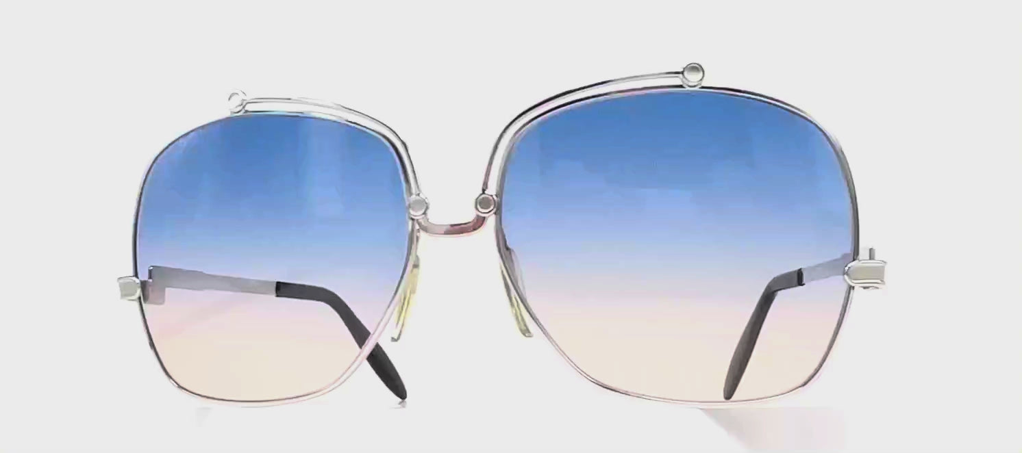 Vintage SILHOUETTE 836 silver XXL metal designer 70's sunglasses