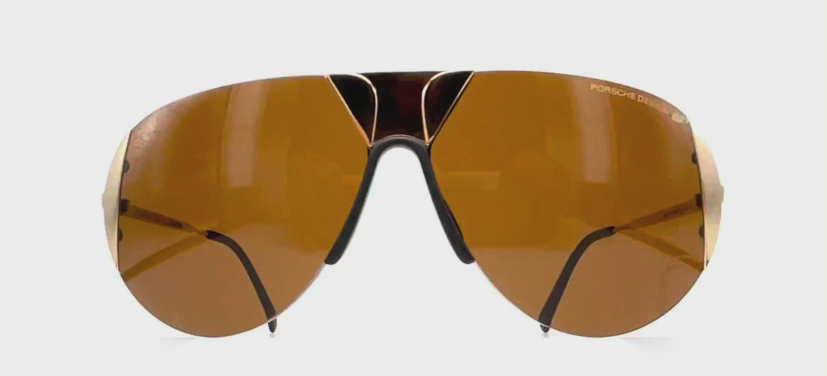 Vintage PORSCHE DESIGN by CARRERA 5636 gold rimless designer sunglasses
