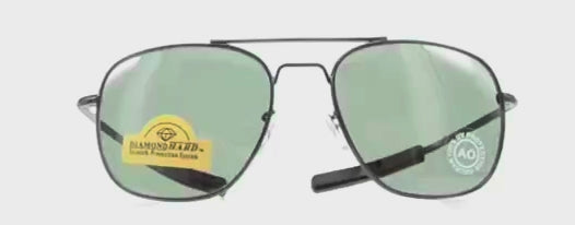 Vintage AMERICAN OPTICAL AO Command black aviator sunglasses