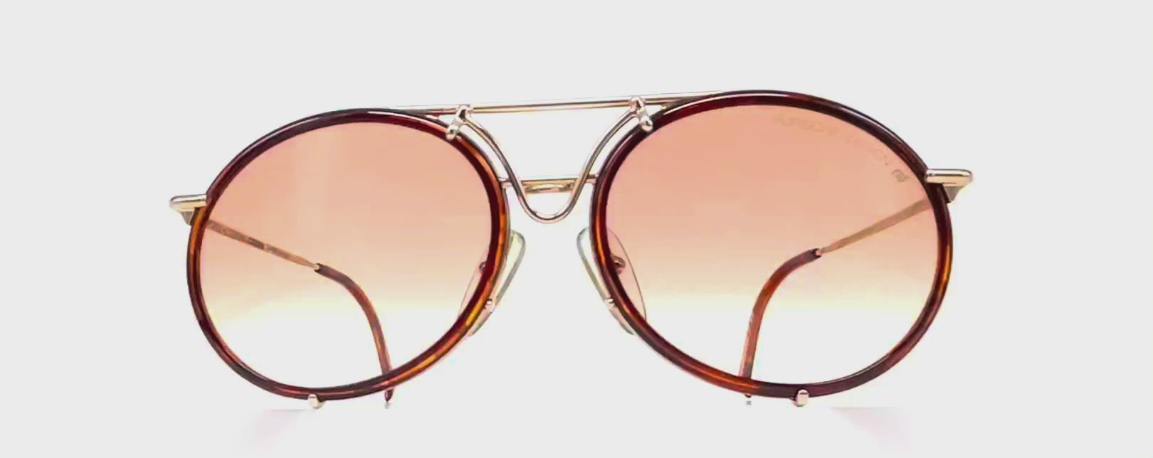 Vintage PORSCHE DESIGN by CARRERA 5661 gold rimless sunglasses