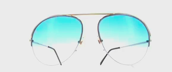 Vintage OWP DESIGN 1487 gold rimless aviator sunglasses