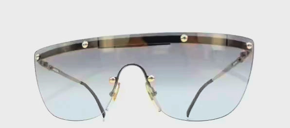 Vintage PLAYBOY 4674 gold rimless shield sunglasses