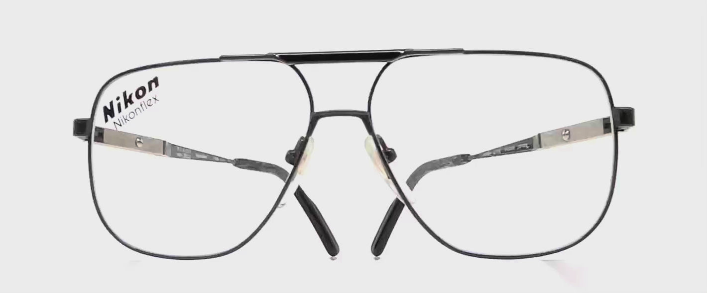 Vintage NIKON NK 4522 Nikonflex rare black aviator glasses frames