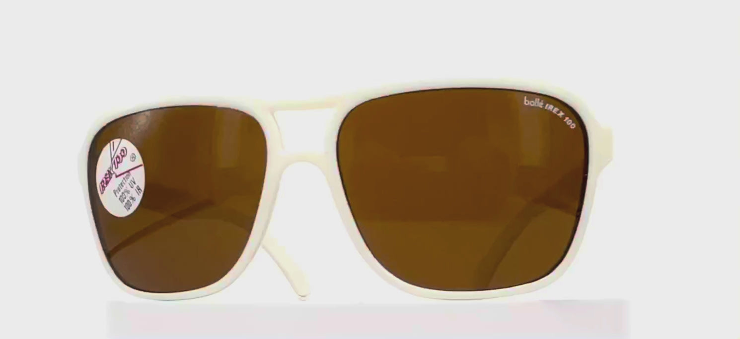 Vintage BOLLE Irex 100 white nylon aviator sunglasses