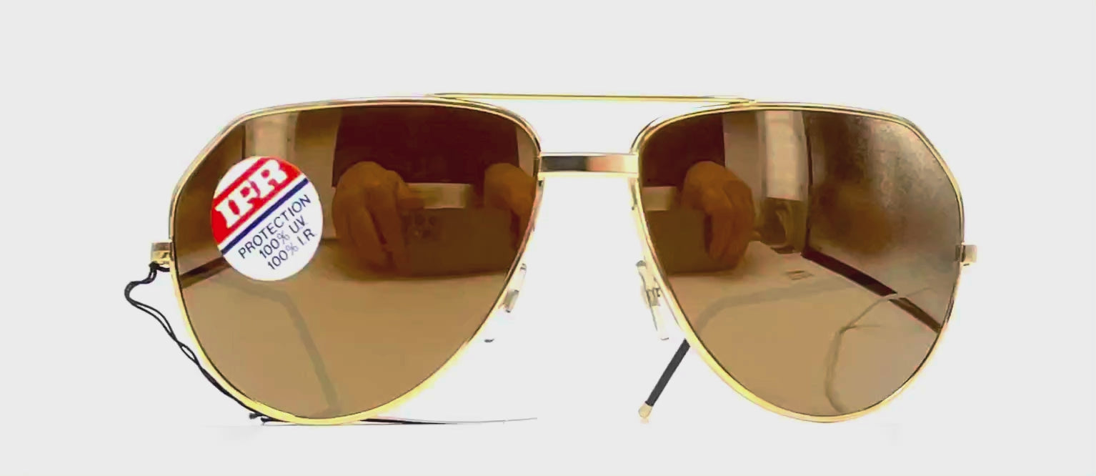 Vintage HENRI DUVILLARD HD33 rare gold aviator designer sunglasses