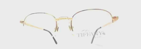 Vintage TIFFANY TJ15 gold plated rimless glasses frames