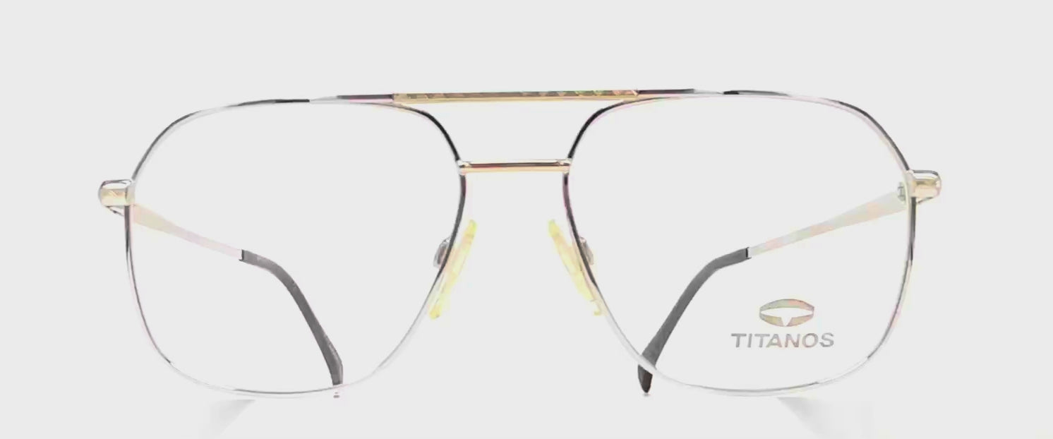 Vintage TITANOS T-784 rare titanium gold plated glasses frames