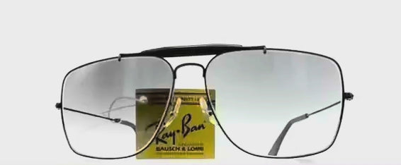 Vintage RAY-BAN Explorer black mineral aviator sunglasses