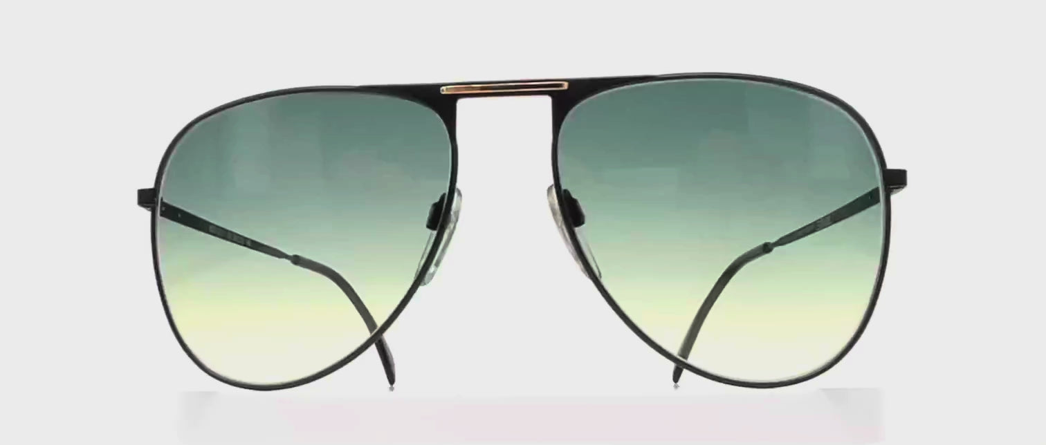 Vintage SILHOUETTE M 7021 black aviator XXL sunglasses