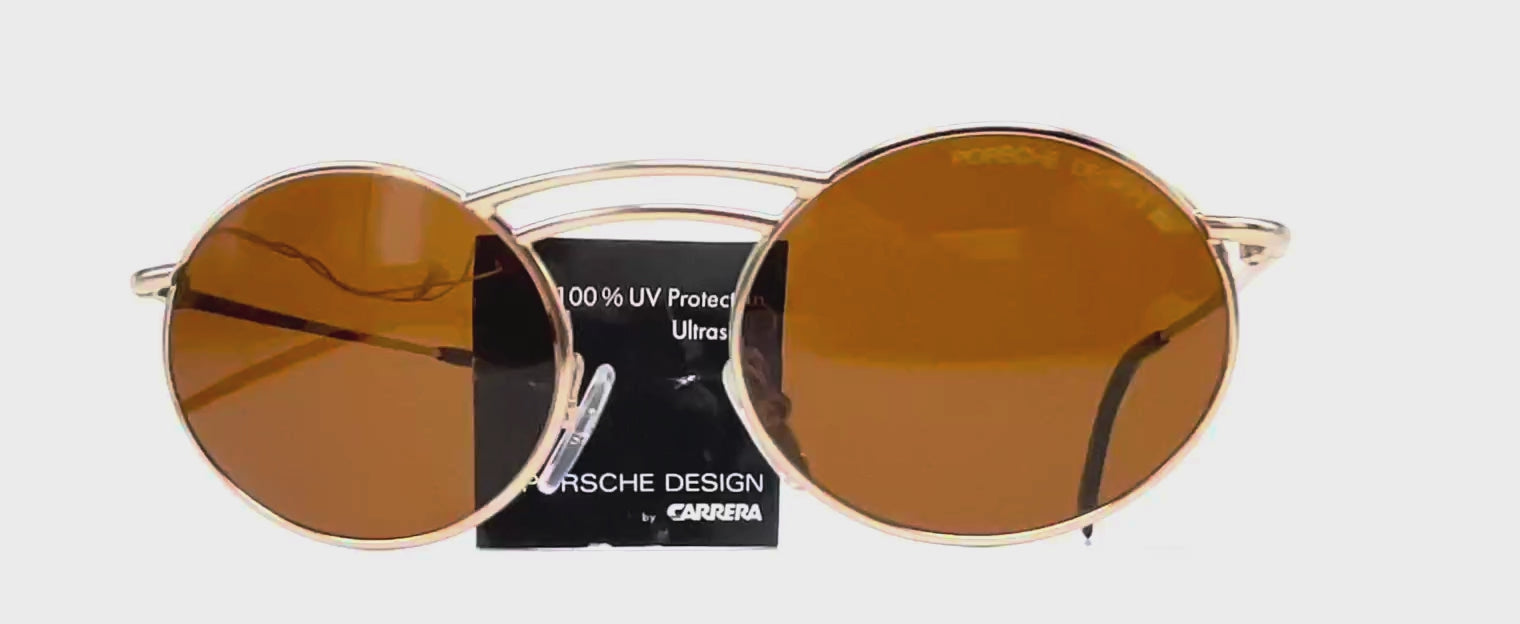 Vintage PORSCHE DESIGN by CARRERA 5689 gold round sunglasses