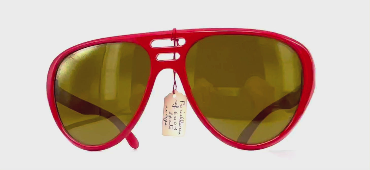 Vintage VUARNET POUILLOUX 6001 nylon red mirrored mineral sunglasses