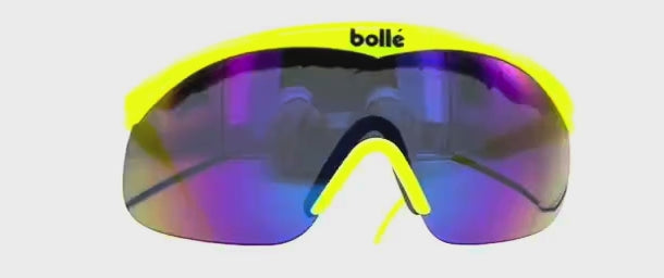 Vintage BOLLE Chrono sports yellow shield sunglasses