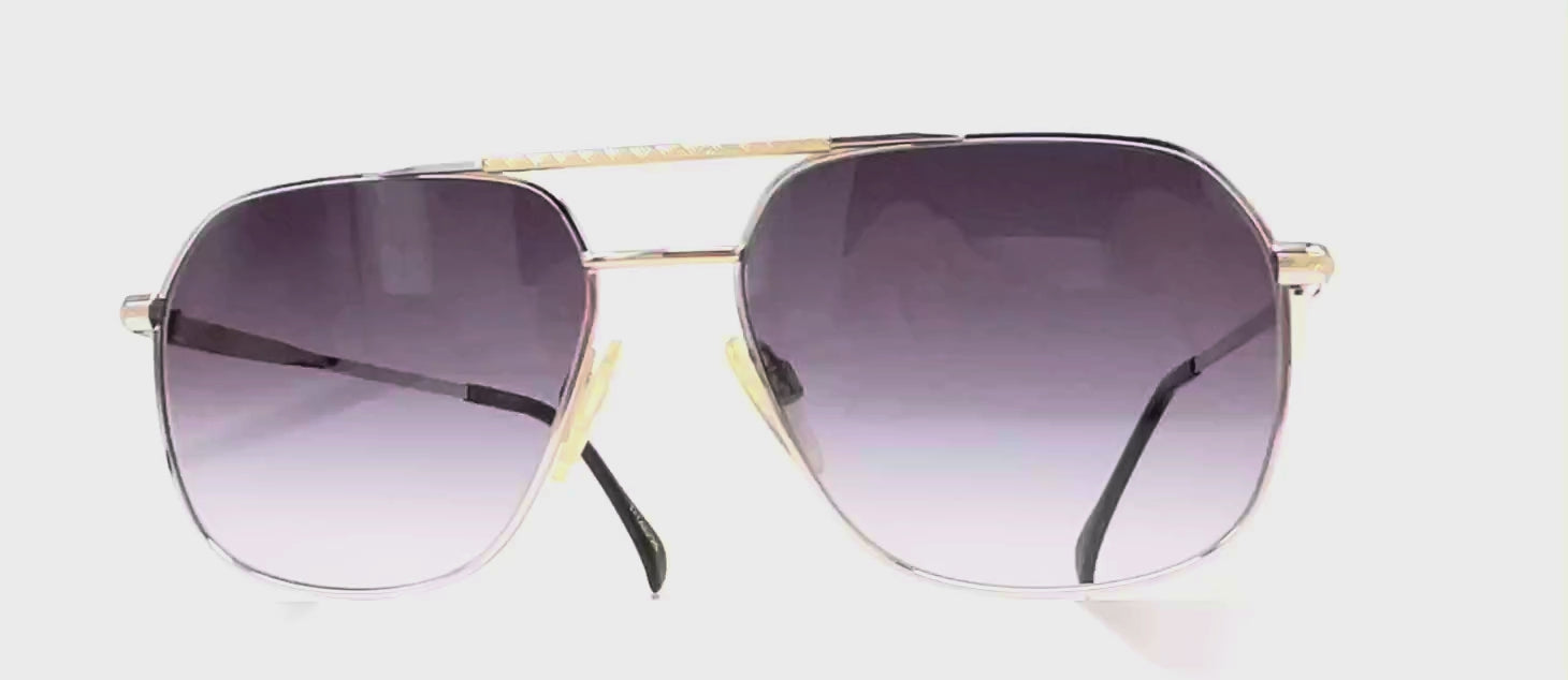 Vintage TITANOS T-784 rare titanium gold plated aviator sunglasses