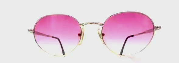 Vintage TIFFANY T470 gold plated platinum round sunglasses