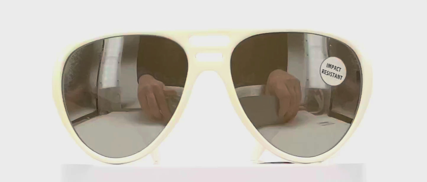Vintage VUARNET POUILLOUX 3461 nylon white mirrored mineral sunglasses